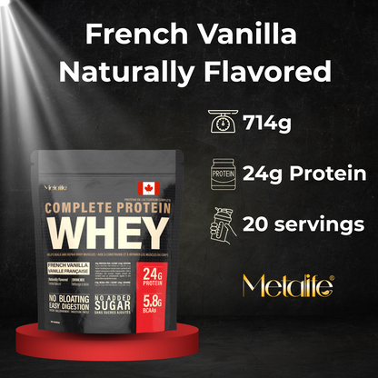 MetaLife Complete Whey Protein Powder– French Vanilla
