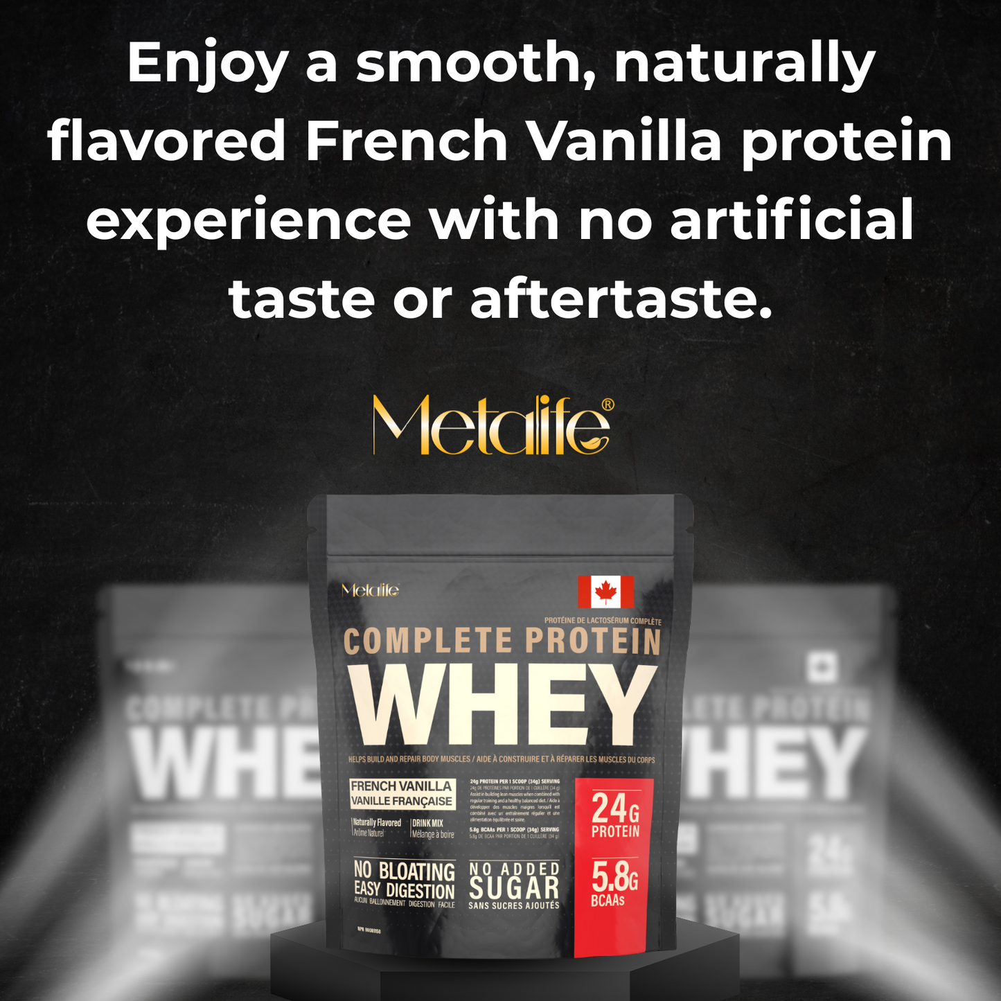 MetaLife Complete Whey Protein Powder– French Vanilla