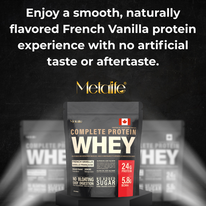 MetaLife Complete Whey Protein Powder– French Vanilla