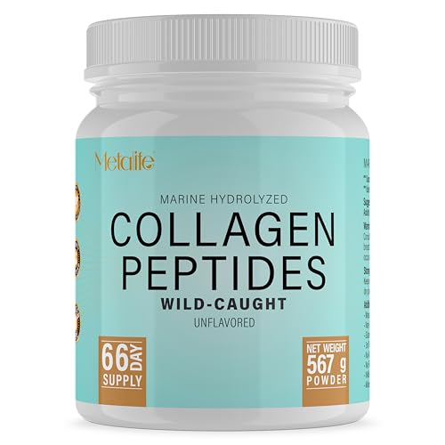 METALIFE Marine Collagen Powder 20Oz, 66 Servings, Hydrolyzed Collagen Peptides, Wild-Caught Fish, Unflavored, Made in Canada, Supports Joints, Skin, Hair & Nails, Premium Protein Supplement