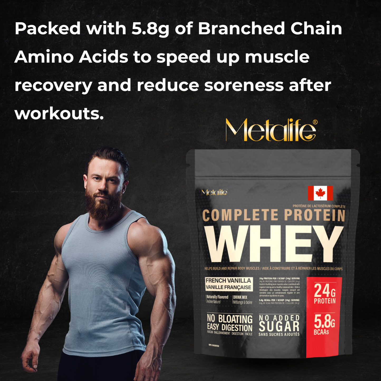 MetaLife Complete Whey Protein Powder – Organic Chocolate
