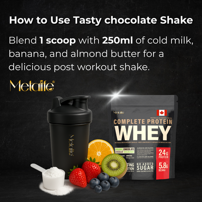 MetaLife Complete Whey Protein Powder – Organic Chocolate
