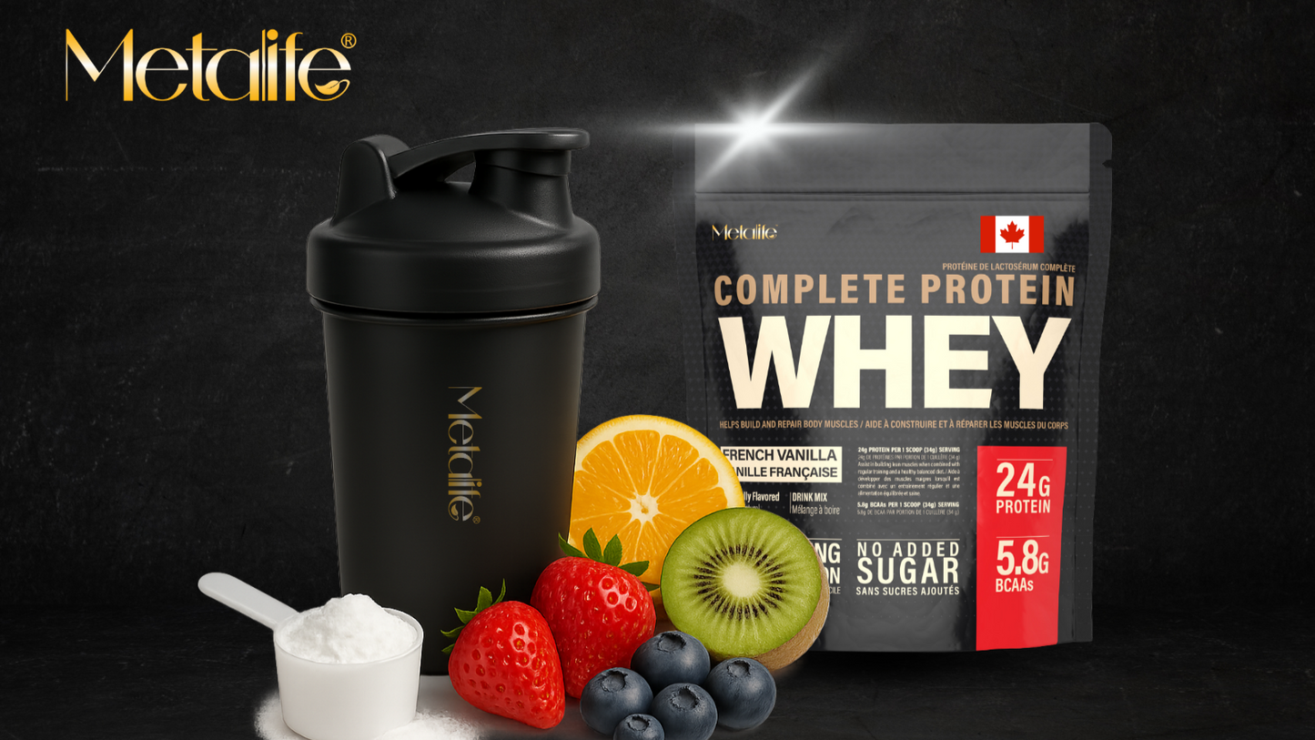 MetaLife Complete Whey Protein Powder– French Vanilla