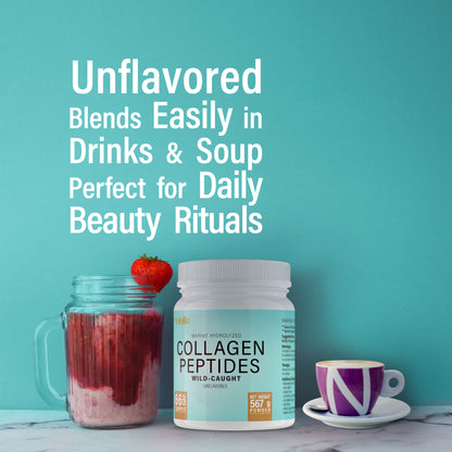 METALIFE Marine Collagen Powder 20Oz, 66 Servings, Hydrolyzed Collagen Peptides, Wild-Caught Fish, Unflavored, Made in Canada, Supports Joints, Skin, Hair & Nails, Premium Protein Supplement