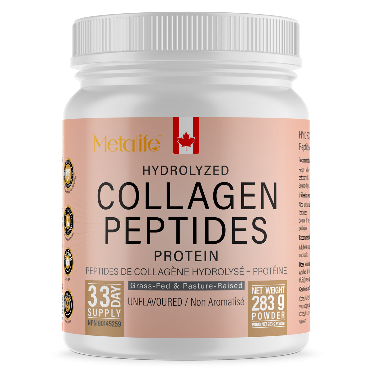 Hydrolyzed Bovine Collagen Powder, 10 oz, 33 Servings