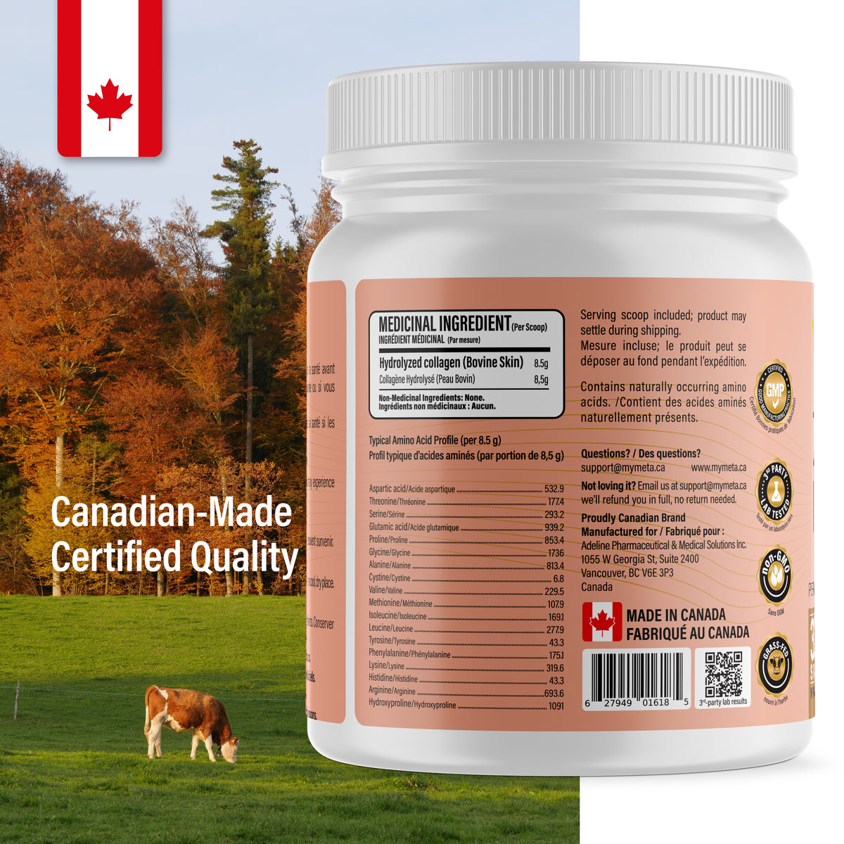 Hydrolyzed Bovine Collagen Powder, 10 oz, 33 Servings