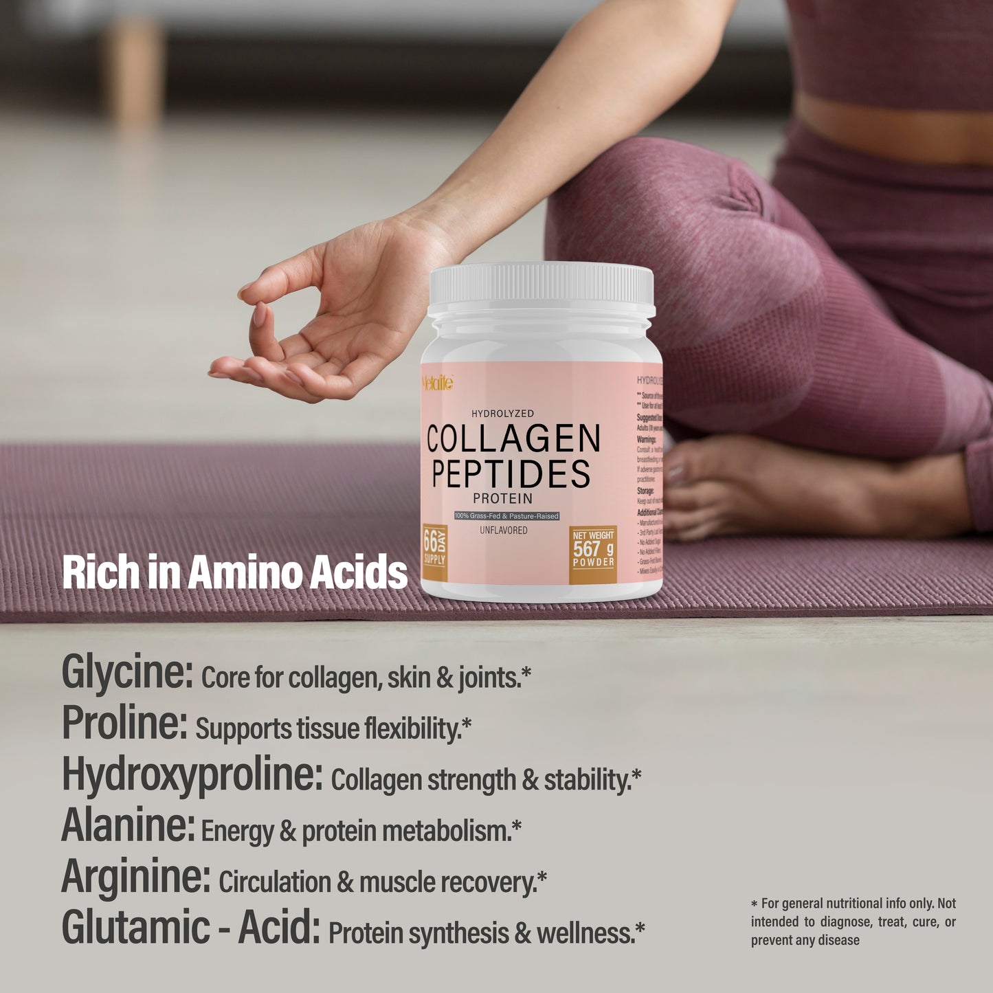 METALIFE Collagen Powder 20 Oz, 66 Servings, Hydrolyzed Collagen Peptides, Grass-Fed Bovine, Unflavored, Made in Canada, Supports Joints, Skin, Hair & Nails, Protein Supplement for Women & Men