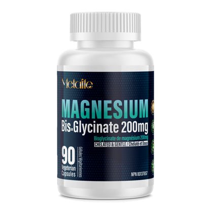 Magnesium Bis-Glycinate 200 mg - 90 Vegetarian Capsules