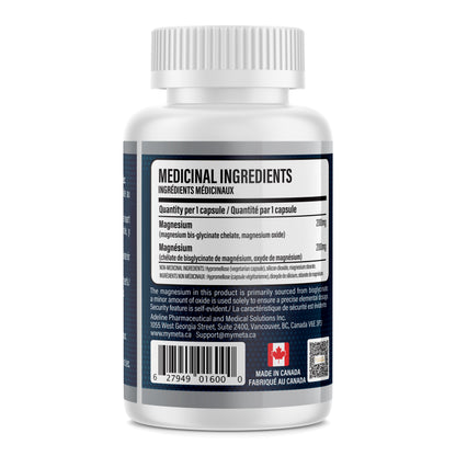 Magnesium Bis-Glycinate 200 mg - 90 Vegetarian Capsules
