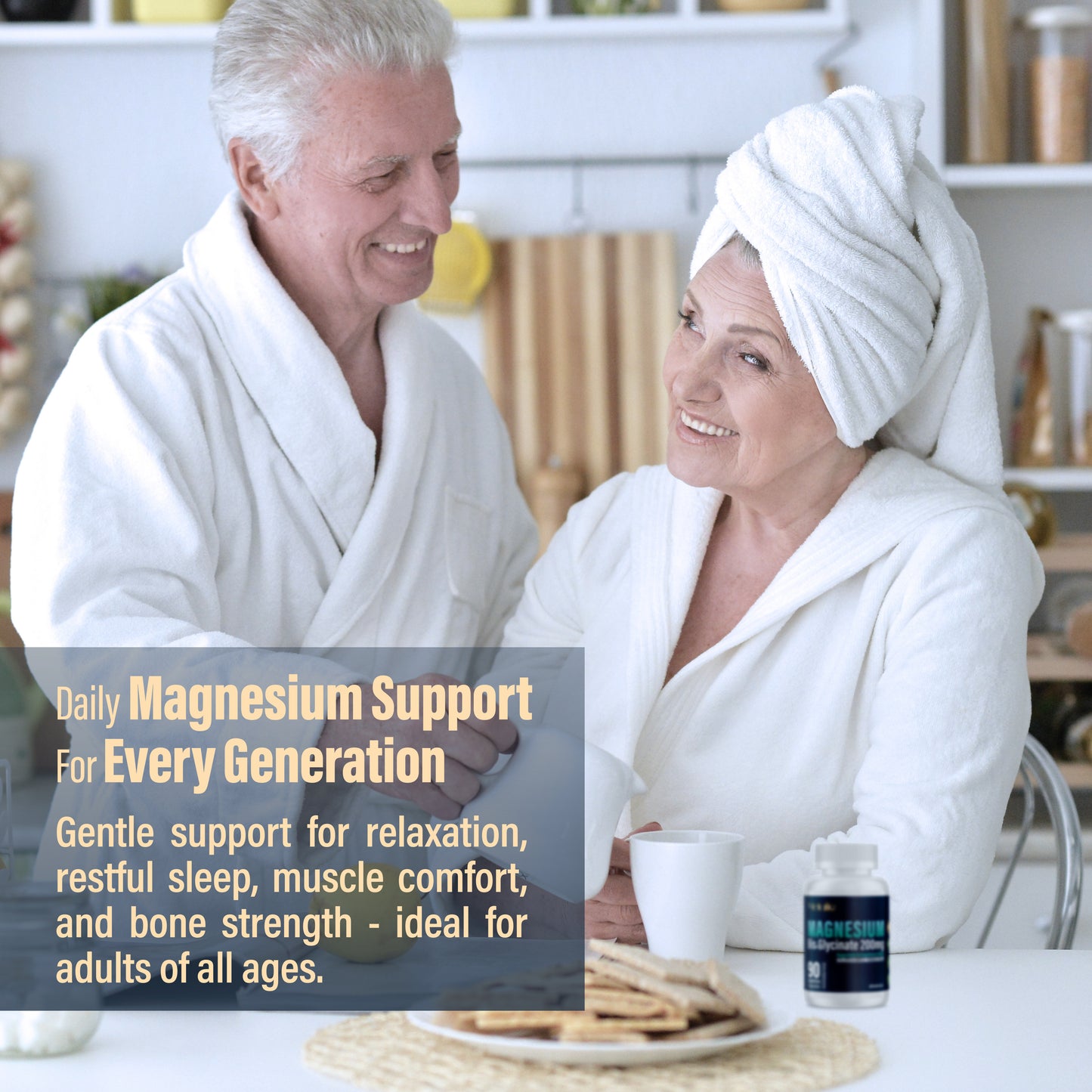 Magnesium Bis-Glycinate 200 mg - 90 Vegetarian Capsules