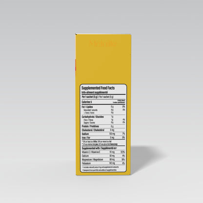 MetaLife Electrolytes Mango & Passion Fruit, 32 sachets — Supplemented Food Facts panel