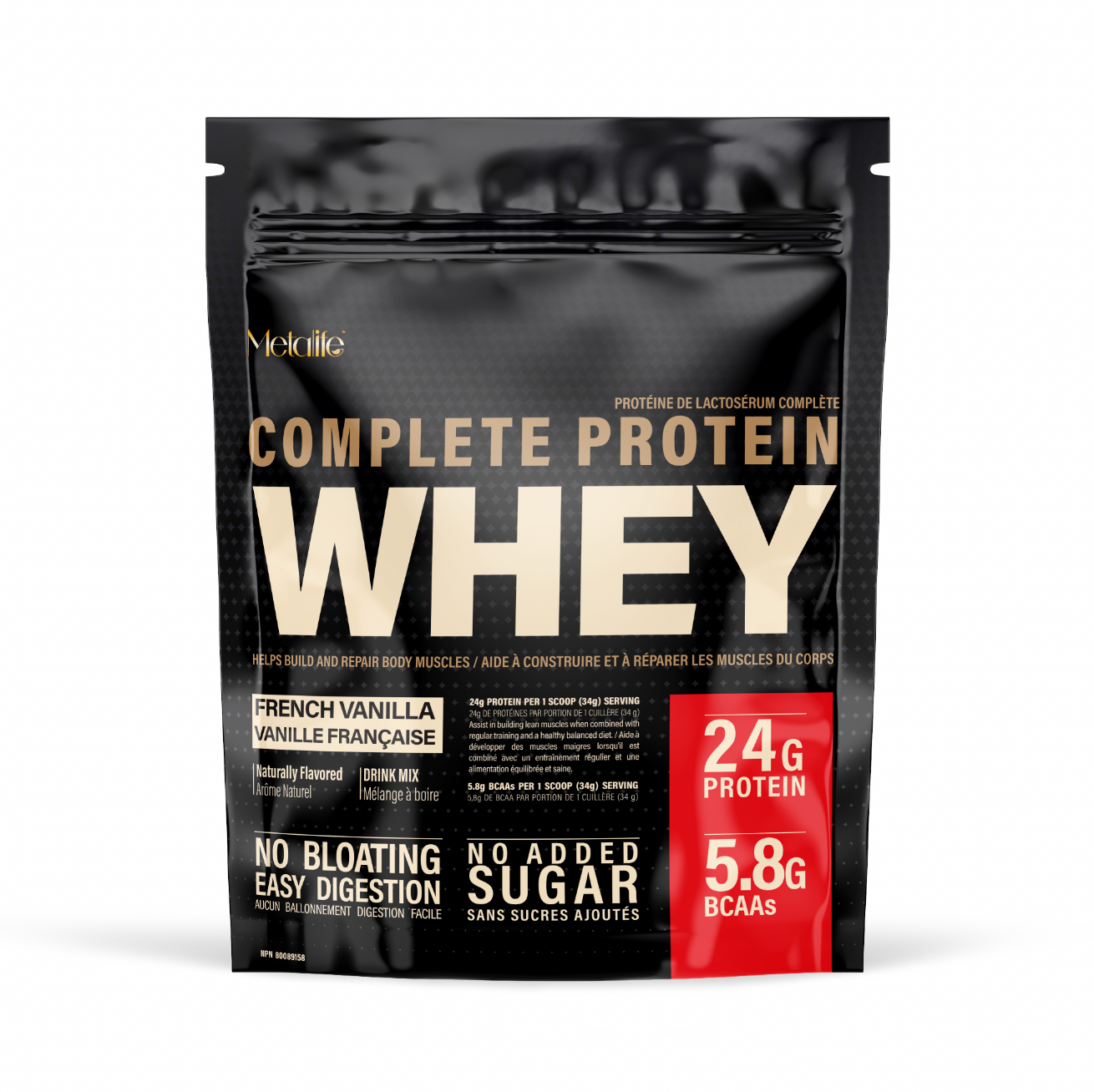 MetaLife Complete Whey Protein Powder– French Vanilla